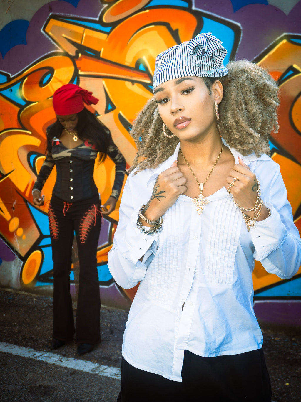 Mascalzone Beanie White/Black Stripes