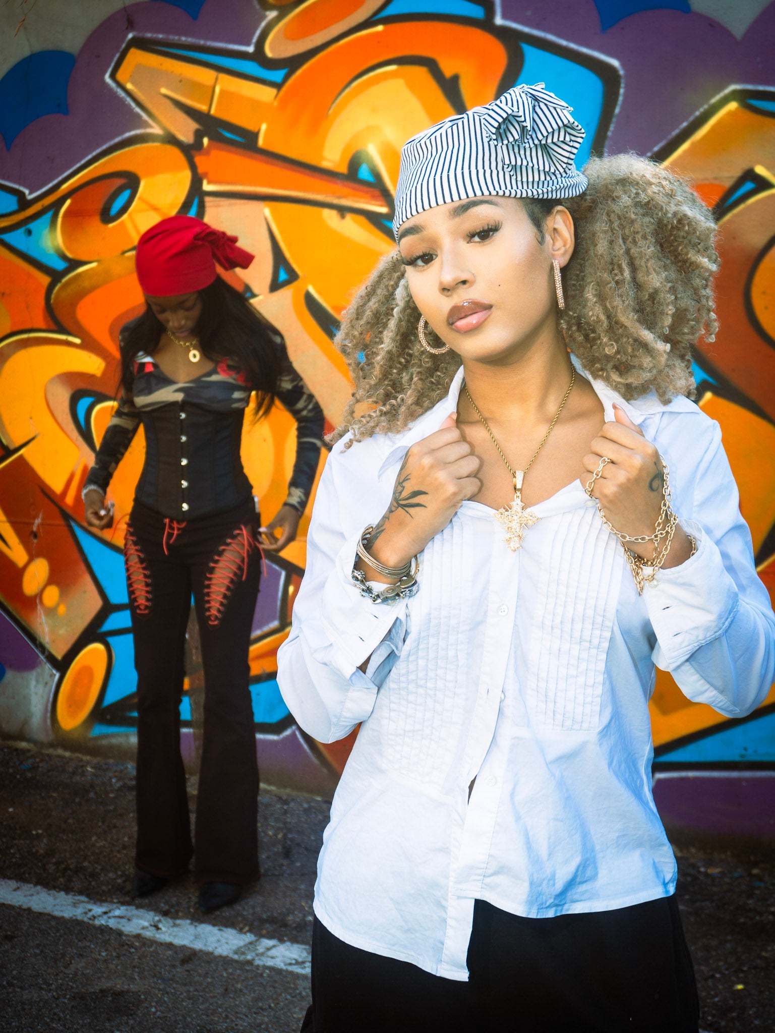 Mascalzone Beanie White/Black Stripes